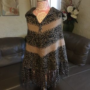 Starring at Stars Knit Poncho